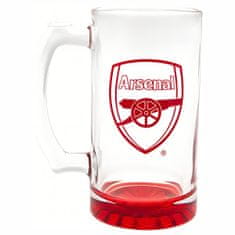 FotbalFans Pivní sklenice Arsenal FC, červený znak klubu, 425 ml