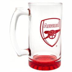 FotbalFans Pivní sklenice Arsenal FC, červený znak klubu, 425 ml