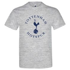 FotbalFans Tričko Tottenham Hotspur FC, šedé, modrý znak, 100% bavlna | M