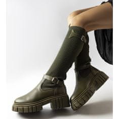Zelené boty s elastickým svrškem velikost 40