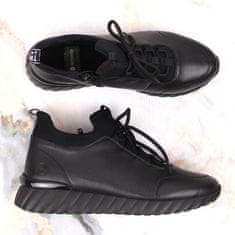 Rieker Černé zateplené kožené boty velikost 42