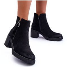 Semišové klasické dámské boty Black velikost 41
