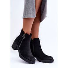 Semišové klasické dámské boty Black velikost 41