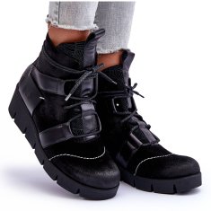 Kožené kotníkové boty Maciejka Black velikost 40