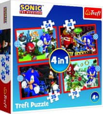 Trefl Puzzle 4v1 Sonic/Sonic The Hedgehog 28,5x20,5cm v krabici 28x28x6cm