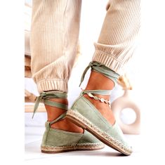 Vázané semišové espadrilky Green Ismanne velikost 38