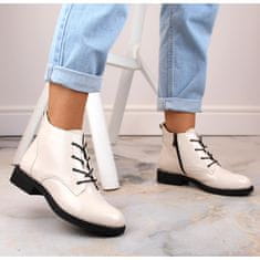 Vinceza Dámské lakované zateplené boty béžové barvy velikost 37
