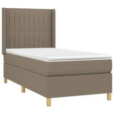 Greatstore Box spring postel s matrací a LED taupe 90x190 cm textil