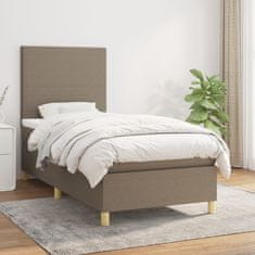 Vidaxl Box spring postel s matrací taupe 90x190 cm textil