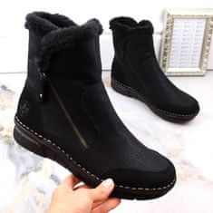 Rieker Pohodlné dámské boty s kožešinou černé velikost 36
