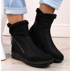 Rieker Pohodlné dámské boty s kožešinou černé velikost 36