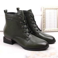 Vinceza Dámské zateplené boty na podpatku zelené velikost 39