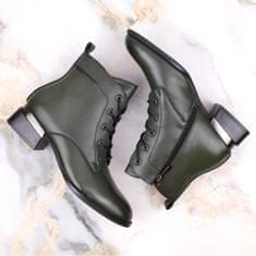 Vinceza Dámské zateplené boty na podpatku zelené velikost 39