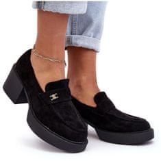 Dámské semišové boty na podpatku Black velikost 40