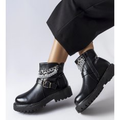 Černé boty s ozdobnými řetízky velikost 41