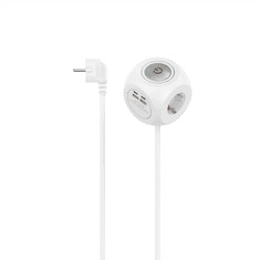 Hama prodlužovací přívod kostka, 3x zásuvka schuko, 2x USB-C, 2x USB-A, 1,4 m