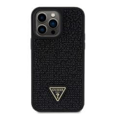 Guess  Rhinestones Triangle Metal Logo Kryt pro iPhone 15 Pro Max Black