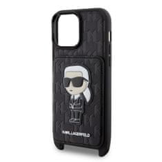 Karl Lagerfeld Zadní kryt Saffiano Monogram Crossbody Ikonik NFT na iPhone 14 Pro Max černý