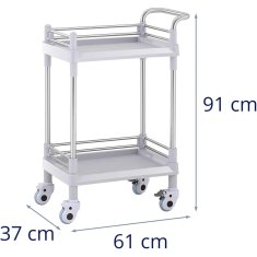 shumee Kosmetický laboratorní vozík na ošetření 2 police 61 x 37 x 91 cm 20 kg