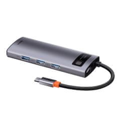 shumee Multifunkční USB hub 5v1 USB-C PD 100W HDMI šedý