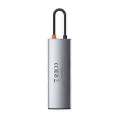 shumee Multifunkční HUB 8v1 USB USB-C PD 100W HDMI Čtečka karet SD a microSD 3x USB 3.2 RJ45 Šedý