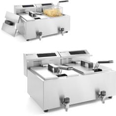 shumee Digitální panelová fritéza Mastercook s kohoutkem 2x8L 2x3500W