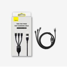 shumee Kabel 4v1 USB+USB-C na USB-C / iPhone Lightning / micro USB 1,2 m - modrý