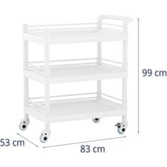 Greatstore Kosmetický laboratorní vozík na ošetření 3 police 83 x 53 x 99 cm 60 kg