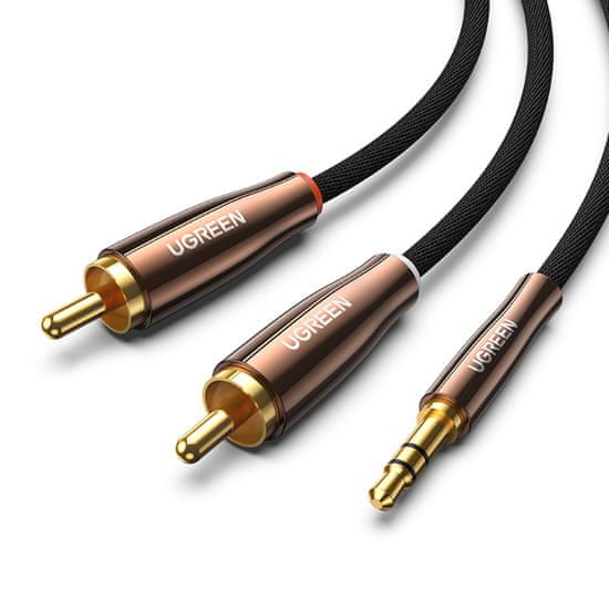 Greatstore Měděný audio kabel 3,5mm mini jack - 2x RCA 2m