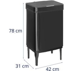 Greatstore Automatický odpadkový koš na nožičkách 45 l - černý