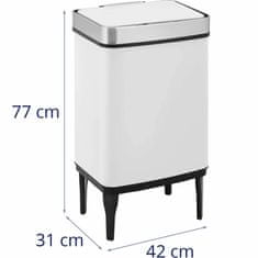 Greatstore Automatický odpadkový koš na nožičkách 45 l - bílý