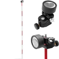 Greatstore Měřicí zrcátko s miniprismem a stříbrným povlakem na pólech o průměru 3,5 cm a délce 1,26 m