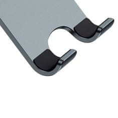 shumee Stolní dvouosý skládací kovový stojan pro smartphone do 7" šedý
