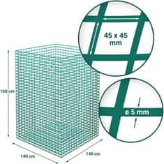shumee Síť na seno v balících s oky 45 x 45 mm 140 x 140 x 160 cm