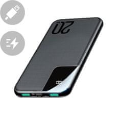 Greatstore Powerbanka 10000mAh 20W Quick Charge 2xUSB 1xUSB-C černá