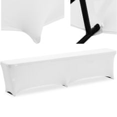 Greatstore Univerzální elastický potah na lavici 182 x 28 cm bílý