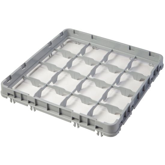 shumee Skleněný nástavec Half Drop E2 pro koš CAMBRO 50x50 cm s 16 přihrádkami - šedý