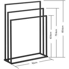 shumee Stojací věšák na ručníky STAL 65 x 21,5 x 84 cm tmavě šedý