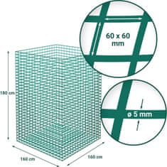 shumee Síť na seno v balících pro krmení koní oka 60 x 60 mm 1,6 x 1,6 x 1,8 m