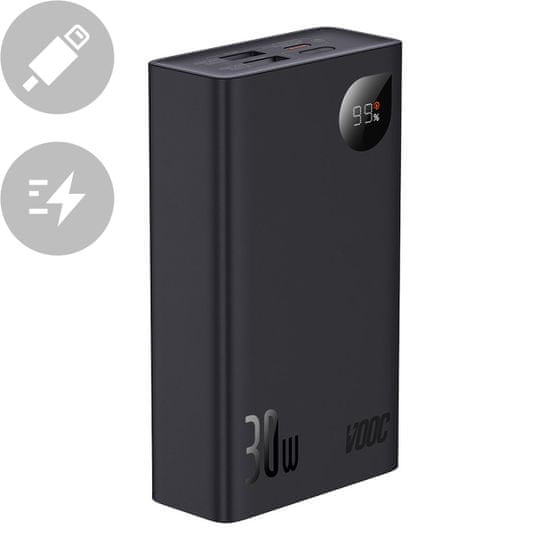 shumee Powerbanka s displejem 20000mAh 30W 2xUSB 1xUSB-C Quick Charge SCP VOOC černá