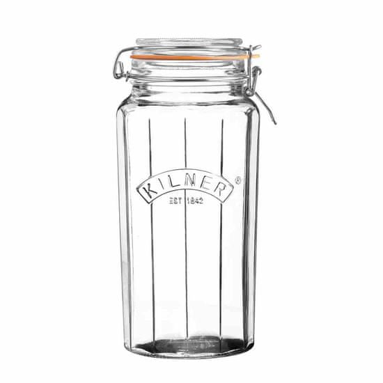 Kilner  Zavařovací sklenice 1,8 l. Facetované zavařovací sklenice Clip Top / Kilner