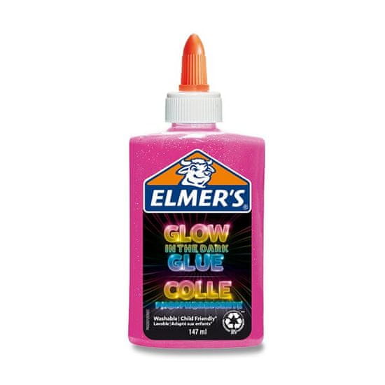 Lepidlo ELMER´S Glow in Dark Glue 147 ml, růžové