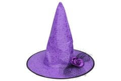 karneval - čarodějnický klobouk fialový