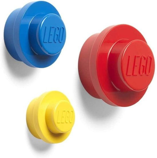 LEGO Věšák na zeď - žlutý, modrý, červený 3 ks