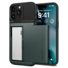 Spigen Slim Armor CS pancéřové pouzdro na iPhone 15 PRO 6.1" Abyss green