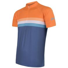 Sensor Dres Cyklo Summer Stripe - pánský, modrá/oranžová - Velikost S