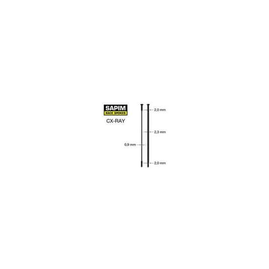 Sapim Paprsek CX Ray - délka 280 mm, hlavička přímá, černá