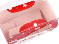 Kraftika 1ks červená mikuláš vánoční dárková krabička sob, mikuláš