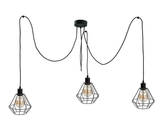 Greatstore 3xE27 FOSKAL BLACK závěsná lampa