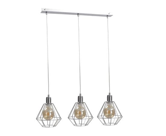 Greatstore 3xE27 FOSKAL SILVER závěsná lampa